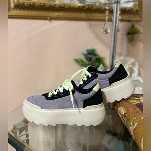 New Ugg Leather Marin Mega Lace Chunky Platform Sneakers Size 8